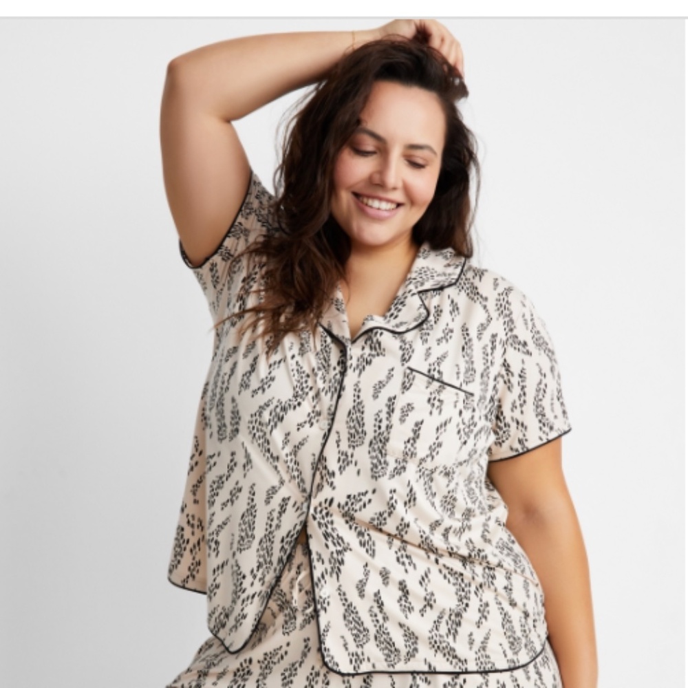 State of Day Women's 1-Pc. Short-Sleeve Notched-Collar Pajama